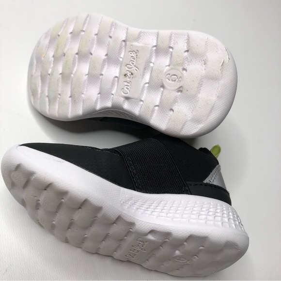 Toddler Boy Shoes Cat & Jack Slide On Black Elastic Closure Comfy Sneakers Sz 6 - Picture 5 of 6
